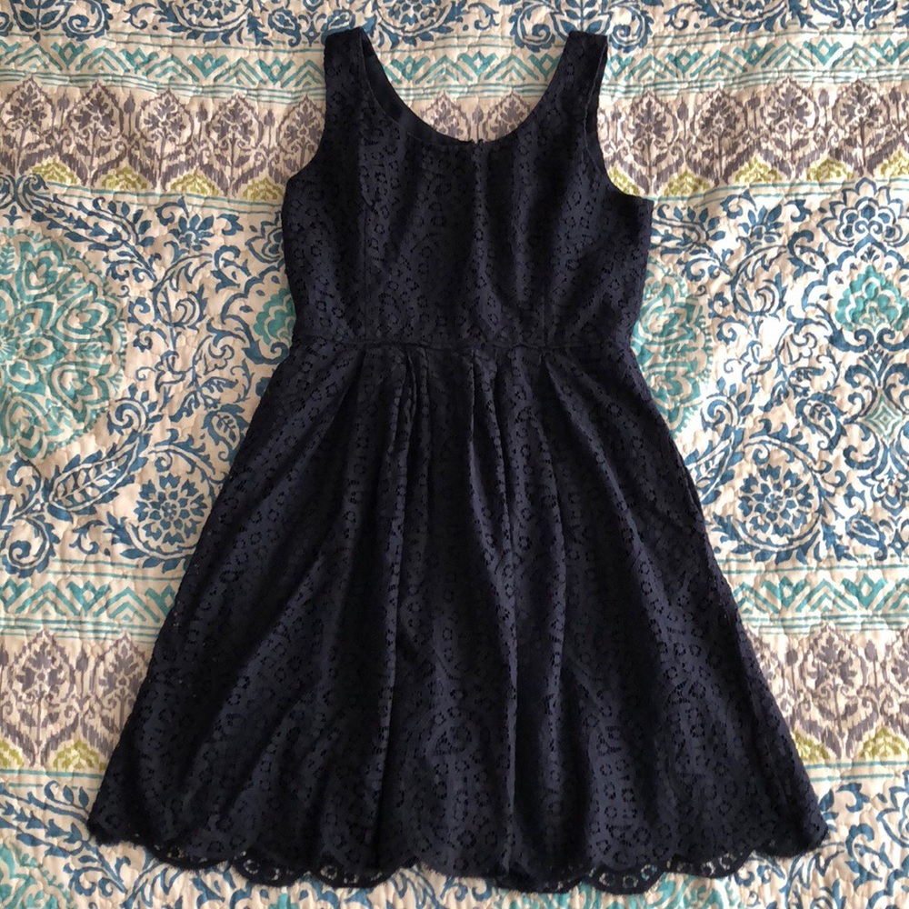 J. Crew navy blue lace dress with pockets size 6 - Picture 1 of 8